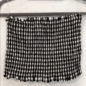 Black and White checkered tube top